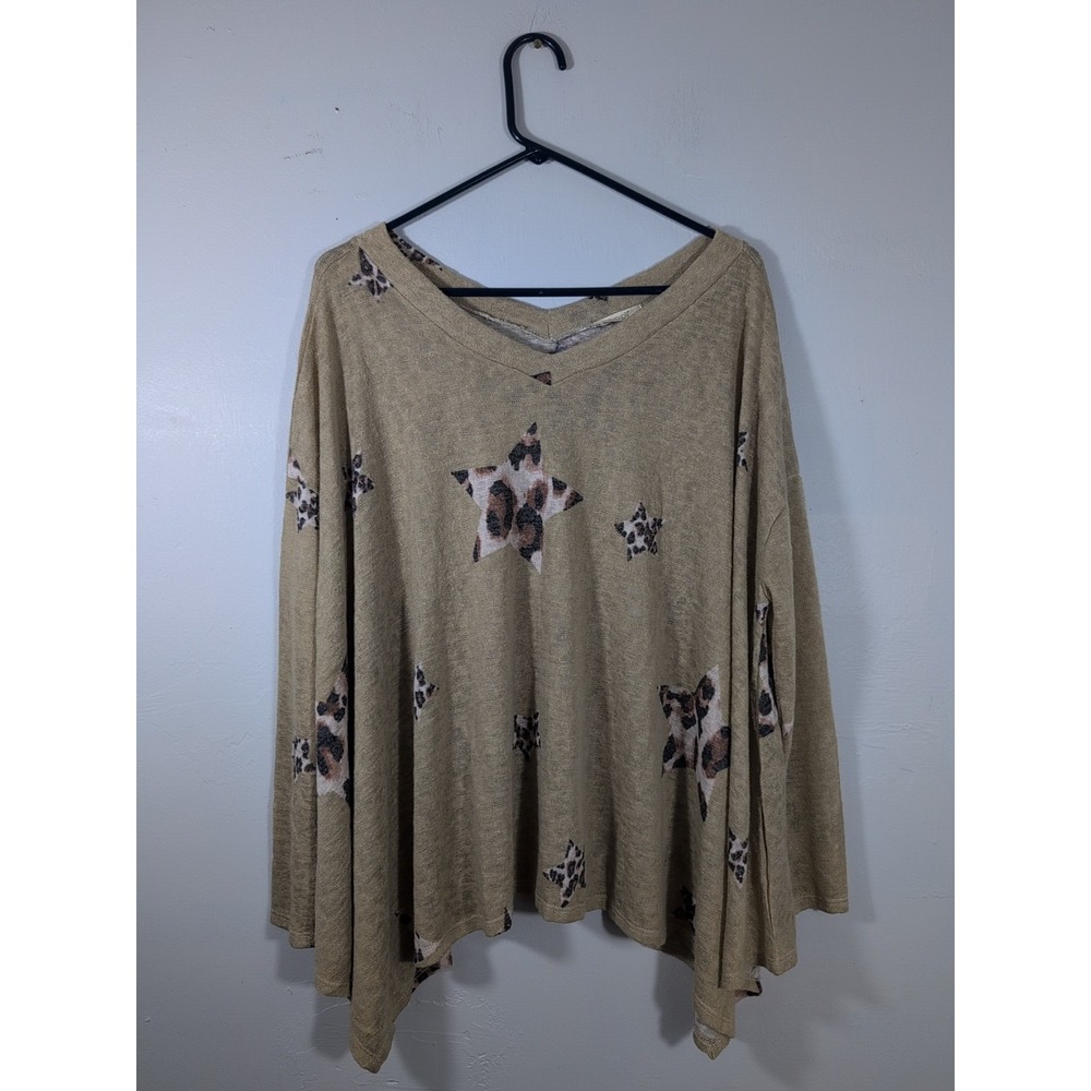Brown Animal Print Oversized Small Oddi Nwot Soft - Picture 1 of 9